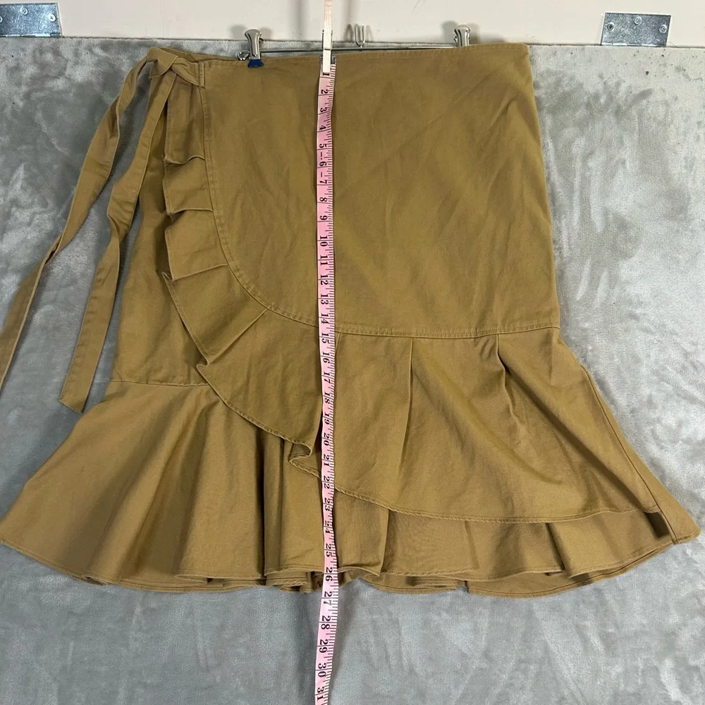 Who what wear wrap midi ruffle khaki skirt - Picture 6 of 8